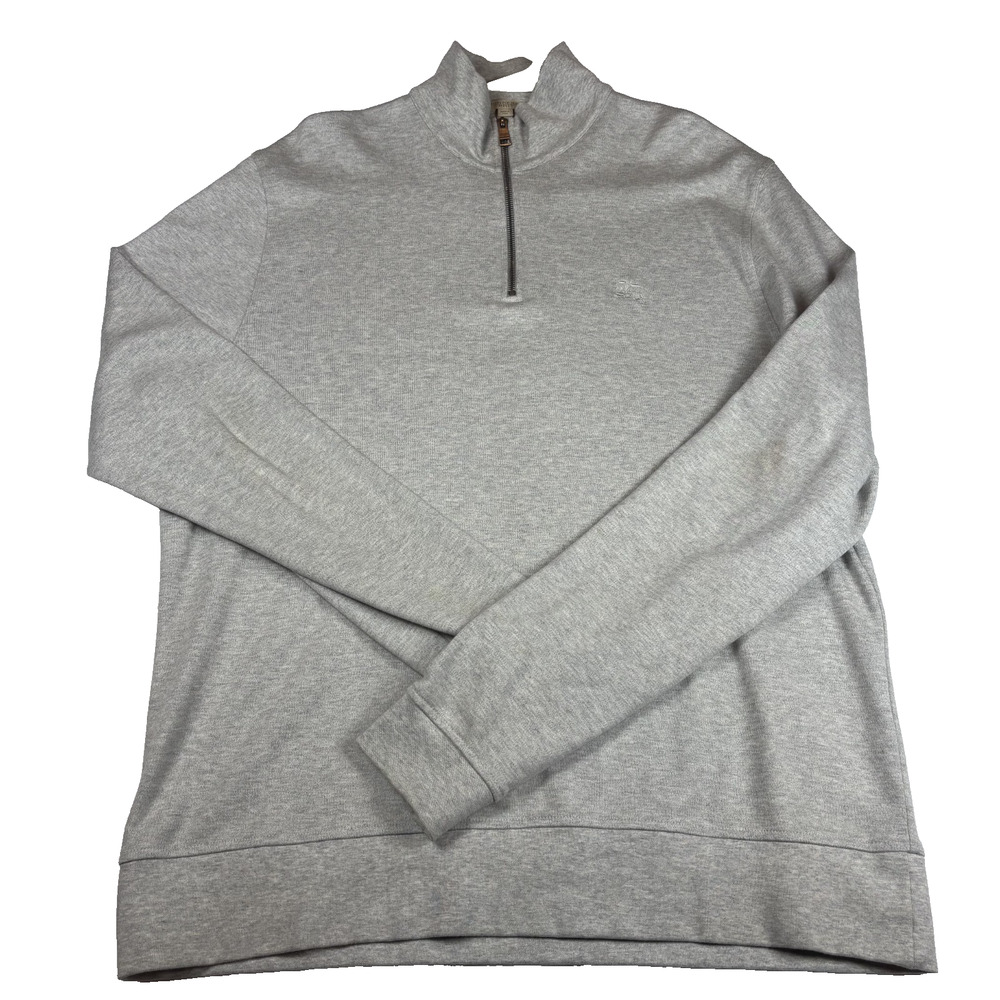 BURBERRY BRIT MEN'S QUARTER ZIP SWEATER GRAY SIZE 2XL EXCELLENT CONDITION